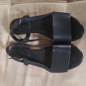 Madewell black leather sandals